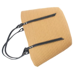 Woven Tote Bag For Beach Women Large Capacity Khaki Cotton Rope - Picture 1 of 12