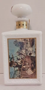 J W Dents Milk Glass Whisky Decanter Boston Tea Party w/ Tag FREE SHIPPING - Picture 1 of 12