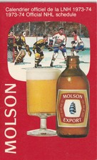 1973-74 NHL' MONTREAL CANADIENS Hockey Pocket Schedule [Molson]