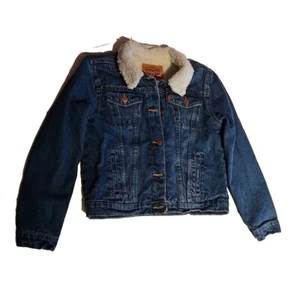 Girls' Levi's Trucker Fleece Lined Denim Jean Jacket Size LG 12-13 Yrs - Picture 1 of 12
