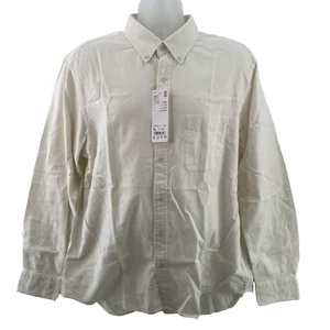 Uniqlo Camicia Uomo in Flanella, Collo con Bottoni, Taglia XL, Bianco sporco, Prezzo consigliato £34,90 - Foto 1 di 19