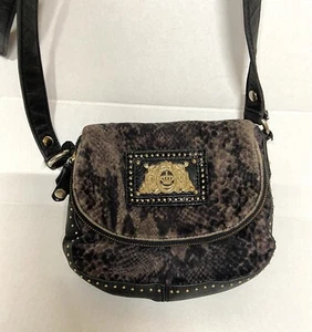 Juicy Couture Velour Snake Print Crossbody Bag Purse- studded - Picture 1 of 12
