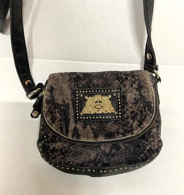 Juicy Couture Velour Snake Print Crossbody Bag Purse- studded - Image 1 of 4