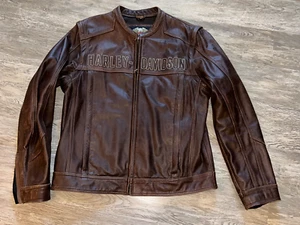 Harley Davidson Deadwood convertibile giacca pelle marrone gilet uomo L 97148-10VM - Foto 1 di 15