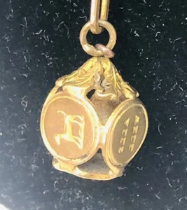 Victorian Gold Gilded Albert Watch Fob Motto Seal Vergissmeinnicht Pendant R224 - Bild 1 von 12
