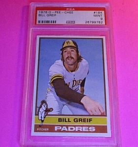1976, O-Pee-Chee #184 Bill Grief, Padres ,PSA 9 Mint Rare - Picture 1 of 1