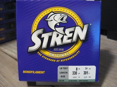 Línea de pesca monofilamento original Stren - 8 lb mono - 330 yardas - verde LO-VIS Foto 1 de 4