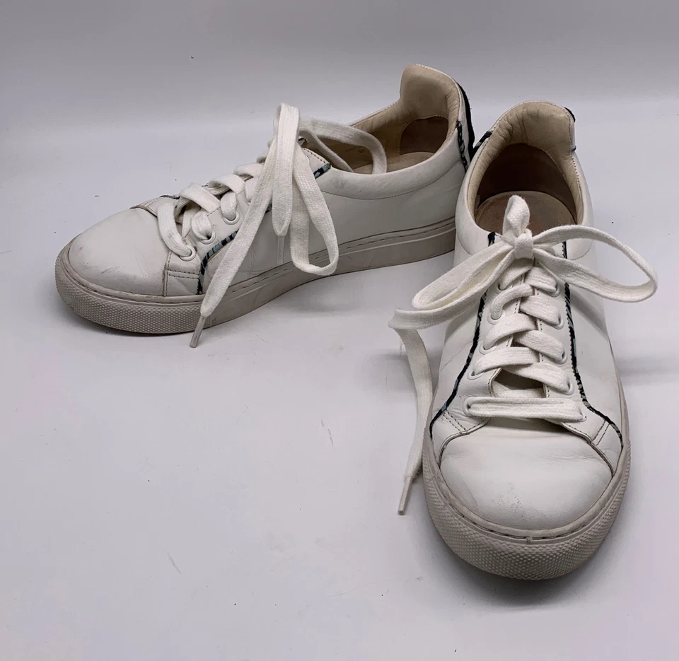 Tênis Sophia Webster couro branco borboleta com cadarço tamanho 39 EUA 9 - Imagem 1 de 4