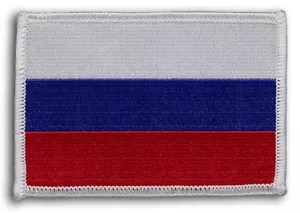 Patch bandiera Russia 3 1/2" x 2 1/4" nuova - Foto 1 di 1