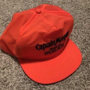 CAPTAIN MORGAN SNAPBACK HAT Vintage Cap Nylon Baseball Hat Spiced Rum 1980s Red - Picture 1 of 3