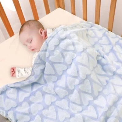  Manta de bebé de felpa para niños niñas | Envoltura para recibir 33"x43" azul cielo Foto 1 de 3