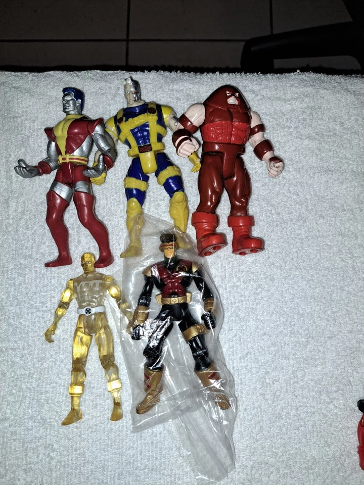 Винтажный лот из 5 Marvel Toybiz X-Men 1990-е Циклоп, Колосс, Кабель, Ледяной человек, Жонгер - Изображение 1 из 1