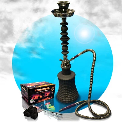55 cm Shisha Wasserpfeife Hookah schwarz SET + Zubehör wählbar WP-33579 - Bild 1 von 3