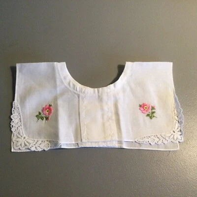 Cuello Bebé Niño Vintage Blanco Encaje Snap Rosa Flor Bordado A9 Foto 1 de 4