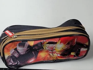Marvel Iron Man 3 Kids Pencil Pouch With 3 Zippered Compartments - Picture 1 of 2