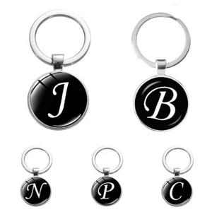Colgante de letras regalo 26 letras inglesas llavero tiempo piedra colgante de aleación de metal - Imagen 1 de 40