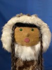 Vintage Real Fur Eskimo Figure. Approx 11” Tall