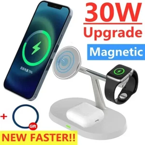 3in1 Wireless Charger Dock Charging Station For Apple Watch 8 7 6 iPhone15 14 13 - Picture 1 of 8
