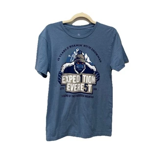 Disney MENS SIZE Medium Expedition Everest T Shirt 15 Year Anniversary Blue - Picture 1 of 5