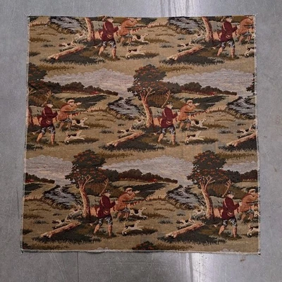 Fox Hunting Tapestry Upholstery Sample Sewing Fabric 25" x 25" Vntg 1990 - Image 1 of 2