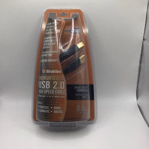 STRATITEC Premium USB 2.0 High-Speed Cable A to B 24K Gold Connectors NEW - Picture 1 of 2