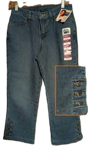 Riders By Lee Capris Mujer Talla 6M Botón Abertura Piernas, Lazos, Bolsillos MASCOTAS RESCATE - Imagen 1 de 6