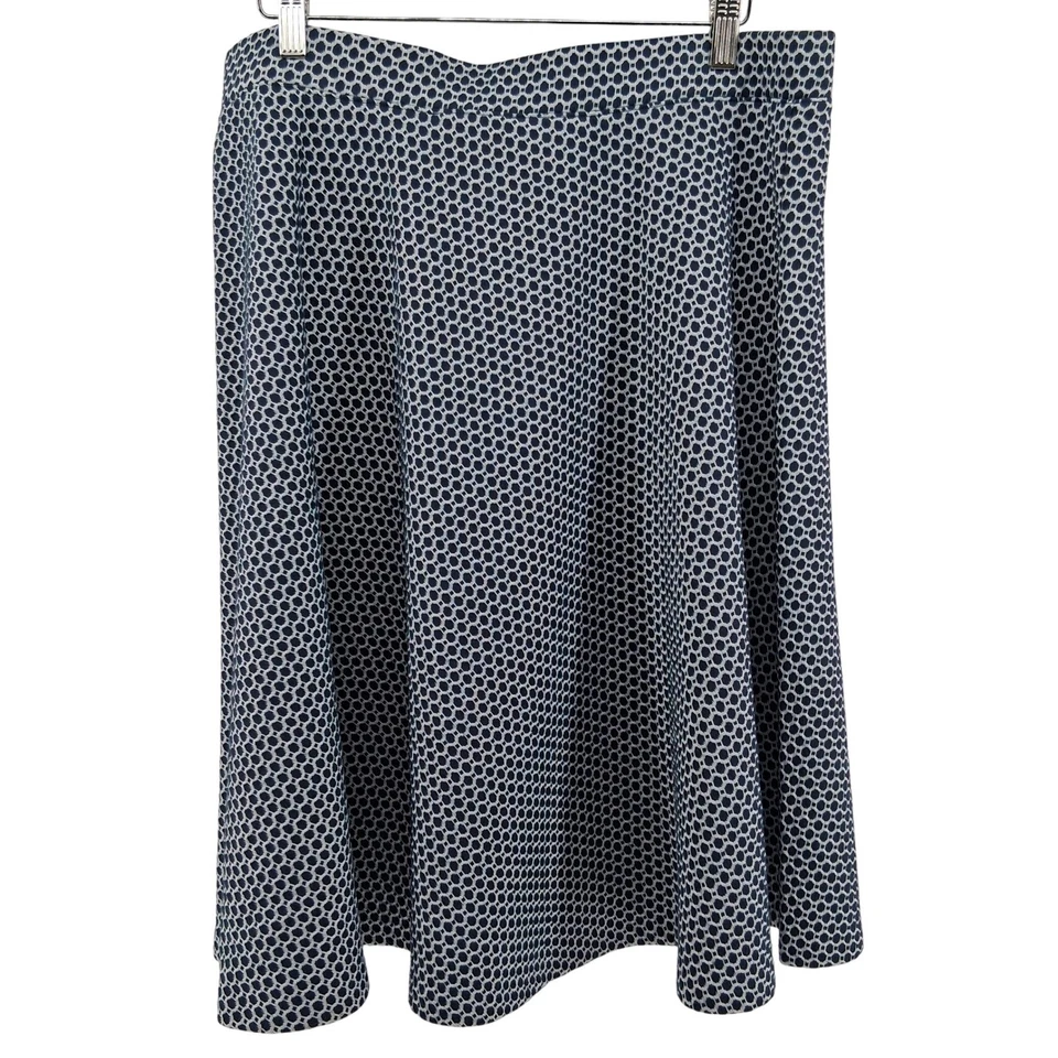 Falda Talbots Azul Marino Blanco Estampado Geométrico Línea A Talla 14 Mezcla de Algodón Nueva con Etiquetas Foto 1 de 4