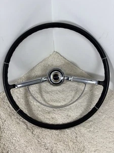 OEM 1966 chevelle steering wheel With Horn Button BLACK - Picture 1 of 20
