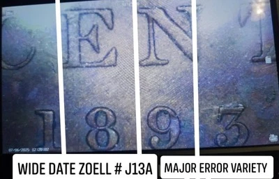 WIDE DATE Error 1893 Canada Large 1 Cent Coin HIGH GRADE you will get 2 coins!! - Image 1 of 4