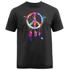 Camiseta pluma nativa americana Tie Dye Peace Sign Dreamcatcher - Imagen 1 de 17