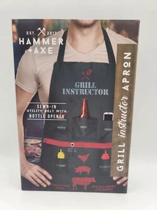 NEW! HAMMER + AXE - Grill Instructor Apron w 5 pockets & bottle opener Orig $30 - Picture 1 of 3