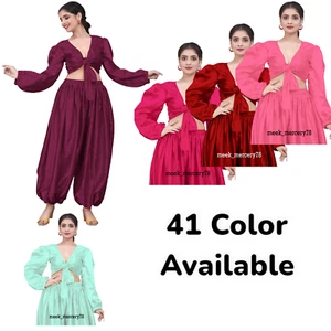 Disfraz de Danza del Vientre Mujer Harén Pantalón Volantes Top Harén Conjunto de Dos Piezas S131 - Imagen 1 de 290