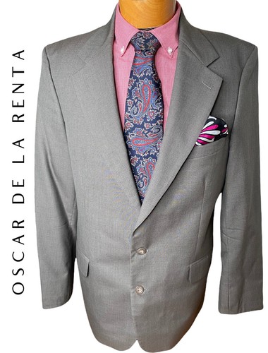 DIOR Cappotto sportivo vintage designer Oscar De La Renta 100% lana tuta giacca blazer XL