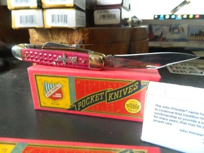 JOHN PRIMBLE KNIVES 3 7/8" STOCKMAN RED JIGGED BONE *TULIP* 3 BLADEJP-3931T-R - Image 1 of 4