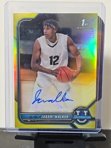2021-22 1st Bowman U Cromo JABARI WALKER Amarillo Refractor Automático/75 Blazers🔥 - Imagen 1 de 6