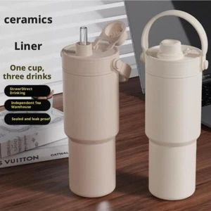 Ceramic Lined Coffee Cup With Large Capacity Insulation Portable 30 Size V8X2 - Picture 1 of 30