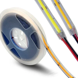 IP67 Wasserdicht Ra90+ COB LED Streifen Strip weiß warmweiß keine Lichtpunkte 5M - Picture 1 of 12