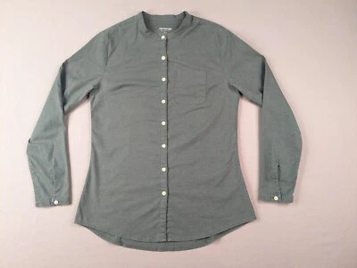 Camisa feminina Western Rise média mistura de cânhamo verde botão liberado para cima - Imagem 1 de 4