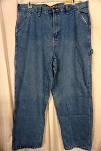 VINTAGE STEVE & BARRY'S MEN'S RED STAR CARPENTER BLUE JEANS/SIZE 38 X 30/NEW/NOS - Picture 1 of 6