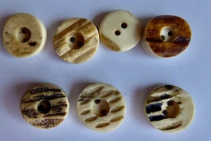 7 Hirschhornknöpfe Trachtenknöpfe  , Dirndlknöpfe ca. 2cm - Bild 1 von 4