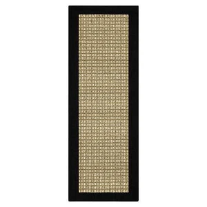 Farmhouse Faux Sisal Olefin Black Border Indoor Hallway Runner Rug, 2'x6' - Picture 1 of 8