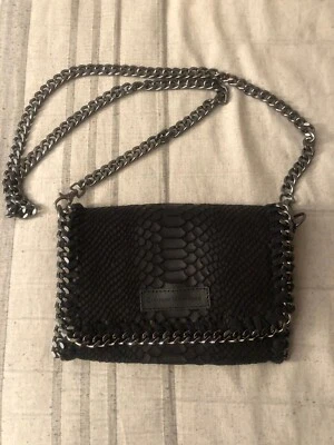 NWT CATHERINE MALANDRINO Black Leather  Convertible Clutch Corssbody Handbag - Image 1 of 4