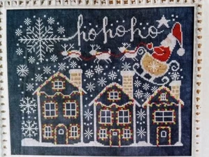 Cross Stitch "SEASONS IN CHALK ART:CHRISTMAS" pattern ~ Santa Claus, houses - Picture 1 of 1