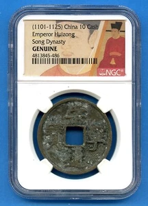 1101-1125 China 10 Cash Emperor Huizong Song Dynasty Graded NGC Genuine - Picture 1 of 3
