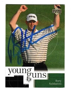 Tarjeta de golf Upper Deck Rory Sabbatini Young Guns 2001 autógrafo firmada - Imagen 1 de 1