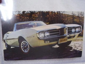 1967 ?   PONTIAC  FIREBIRD CONVERTIBLE DEALER   POSTCARD ORIGINAL - Picture 1 of 2