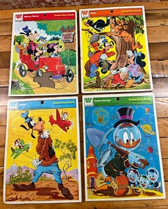 Whitman Disney Frame-Tray Puzzles Pluto Uncle Scrooge Goofy Mickey Mouse - Picture 1 of 11
