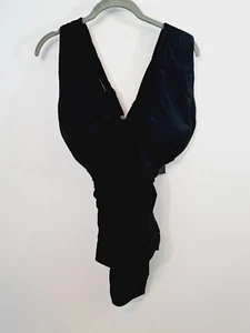 Daci Side Shirred 1 PC Swimsuit Womens size XXL Black Wide Strap Slimming Silky - Picture 1 of 4