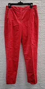 New J.Crew Kate Straight Leg Comfy Stretch Velvet Pant Red Size 4 - Picture 1 of 6