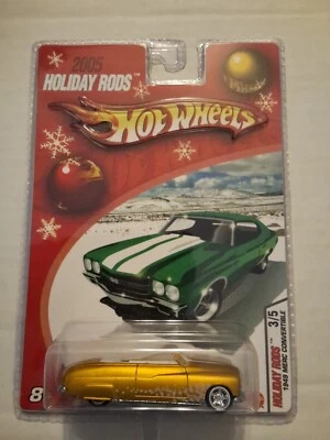 Hot Wheels 2005 Holiday Rods 1949 Merc convertible 3/5 dorado nuevo en paquete Foto 1 de 2